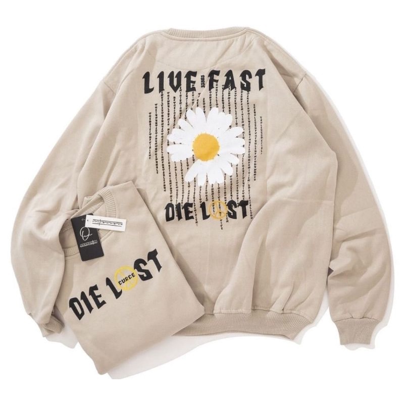 SWEATER OVERSIZE LD 110CM GAMBAR TULISAN UNISEX COWO CEWE WANITA PRIA TERBARU SABLON DTF PREMIUM SWA