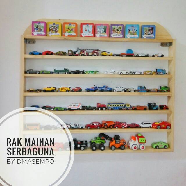 RAK MAINAN HOTWHEEL MOBIL ANAK KAYU