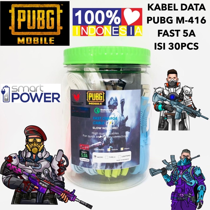 {isi 30pc} KABEL DATA GAMING TOPLES MOBILE M-416 FAST CHARGING 5A MICRO TYPE C IPXS