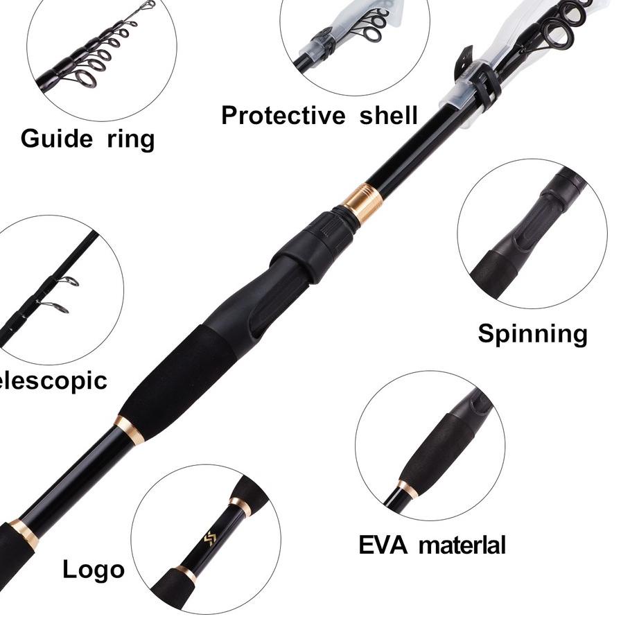 Spinning Fishing Rod and Reel Set Carbon Ultra Light Fishing Tackle Pole Z6J2 