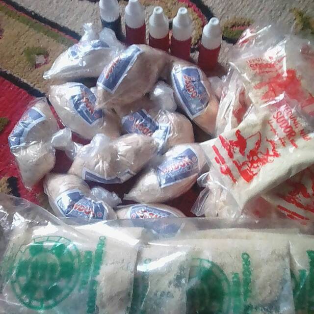 Bahan umpan Bondon/Bnjaran, Tepung sodor nila, Kinoy tawar kristal, Essen oplosan cangkurileung