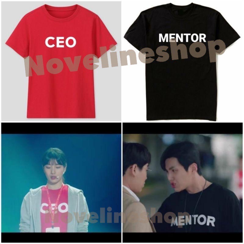 TSHIRT KAOS BAJU KPOP DRAMA START UP CEO MENTOR STAFF (HANYA DEPAN SAJA BELAKANG POLOS)