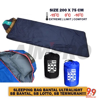 AIMPRO Sleeping bag + bantal - polar - lotto - kantong tidur - sleping bag - SB