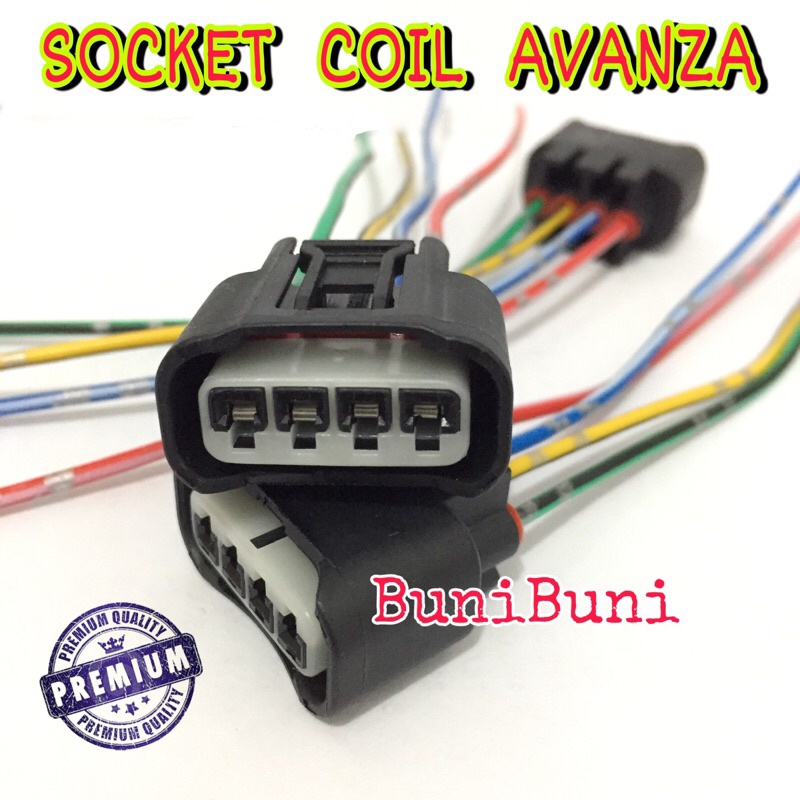 Socket Soket Coil / Koil Mobil Avanza / Xenia / Innova / Rush / Terios / Vios / Granmax Dengan Kabel Tembaga