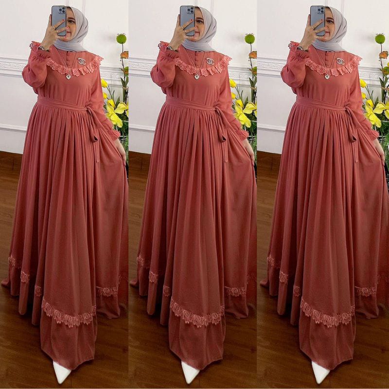 Rauna Maxi / Gamis Wanita Kekinian / Gamis Wanita Terbaru / Maxi Dress Brukat / Dress Kondangan Terbaru / Dress Wanita Kekinian / Dress Wanita Terbaru / Gamis Wanita Terbaru 2022 /Gamis Lebaran 2022 / Gamis Lebaran Model Terbaru 2022