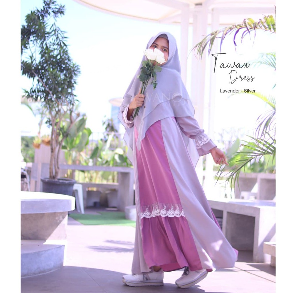 Gamis Pesta Syari TAWAU Wanoja Hijab Party Dress Kondangan Muslimah Renda Fashion Muslim