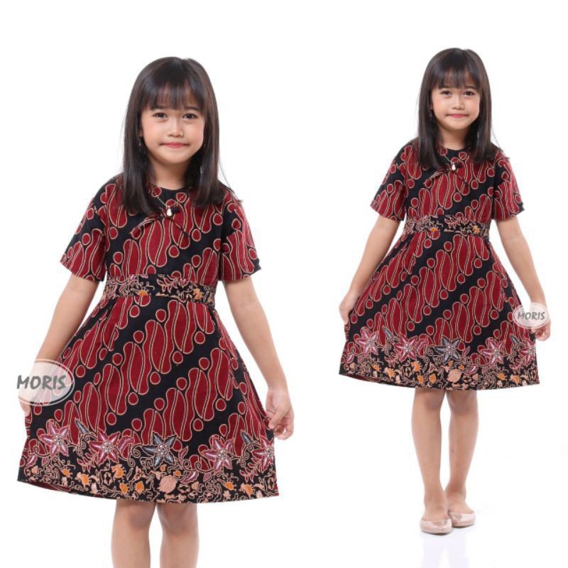 Dress batik Anak 2 sampai 10 Tahun - Baju batik Anak Perempuan Harga Grosir - (COD) bisa ecer