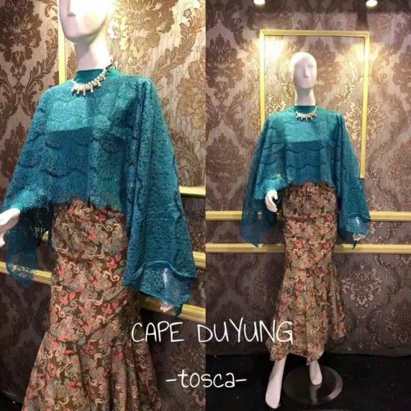 KEBAYA MODERN SET CAPE DUYUNG STELAN CAPE BRUKAT ROK DUYUNG KEBAYA JUMBO KEBAYA BRUKAT ROK MERMAID