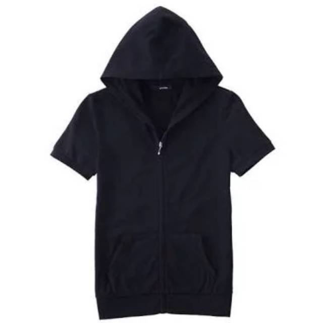 ZIPPER LENGAN PENDEK JAKET HOODIE