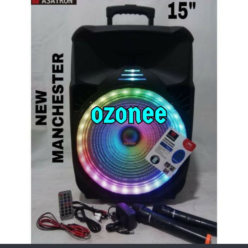 SPEAKER PORTABLE ASATRON MANCHESTER 15 INCH FREE MIC ORIGINAL