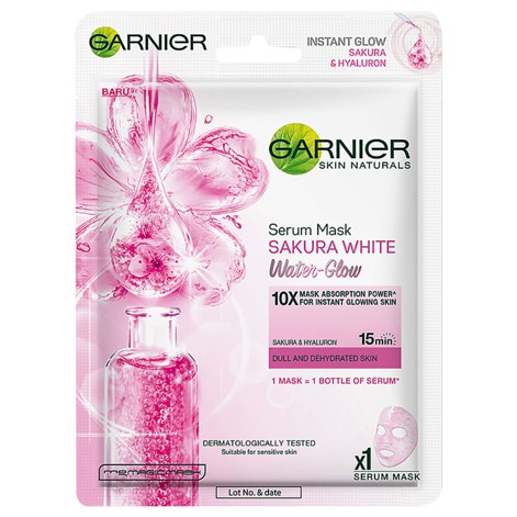 GARNIER SAKURA WHITE WATER GLOW SHEET MASK @MJ