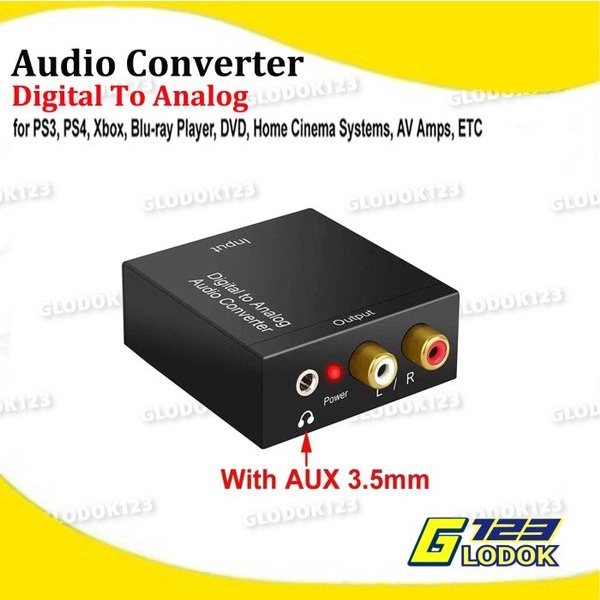 Digital To Analog Audio Converter Toslink Optical Coaxial To Rca TV