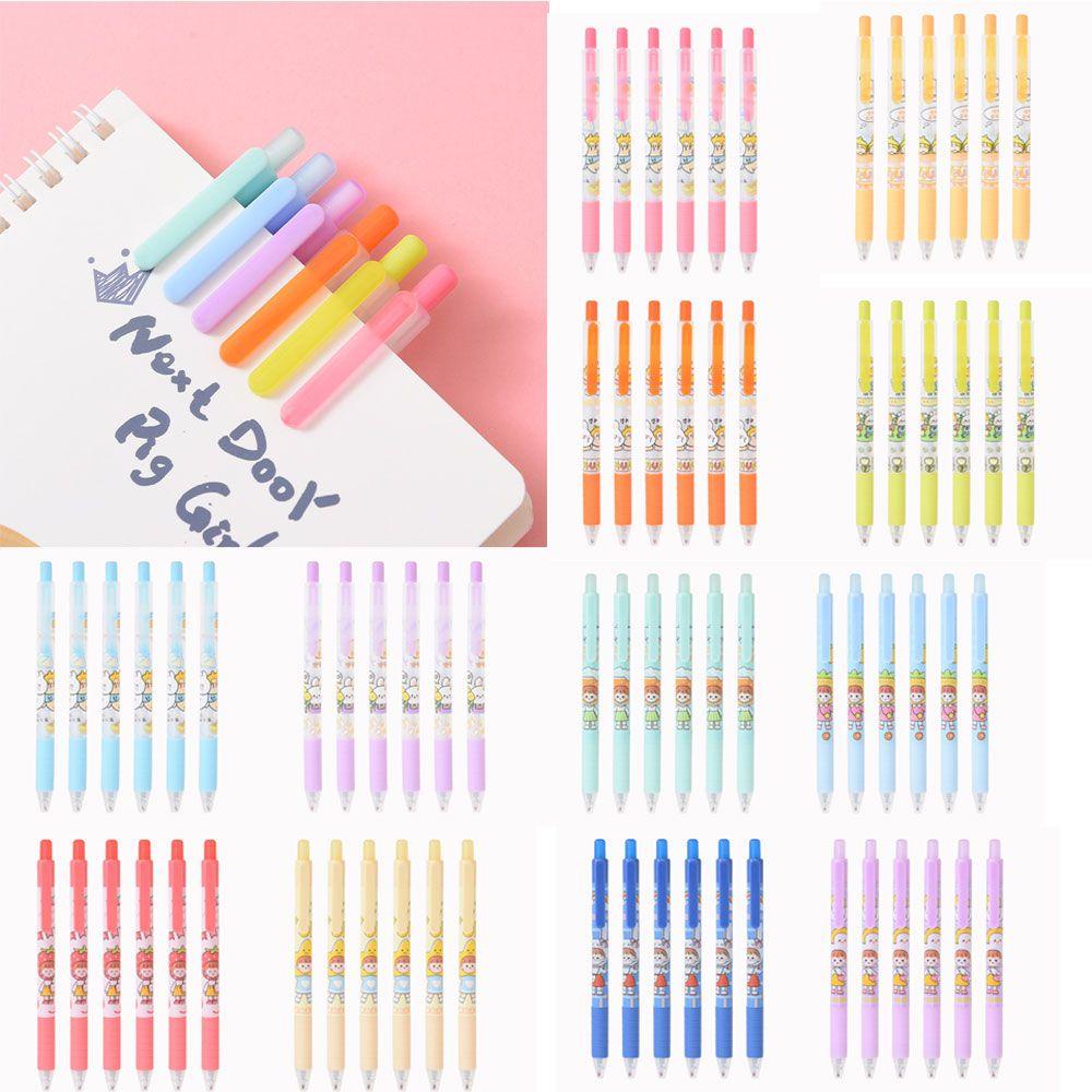 Popular Black Gel Pen Multicolor Peluru 0.5mm Lucu