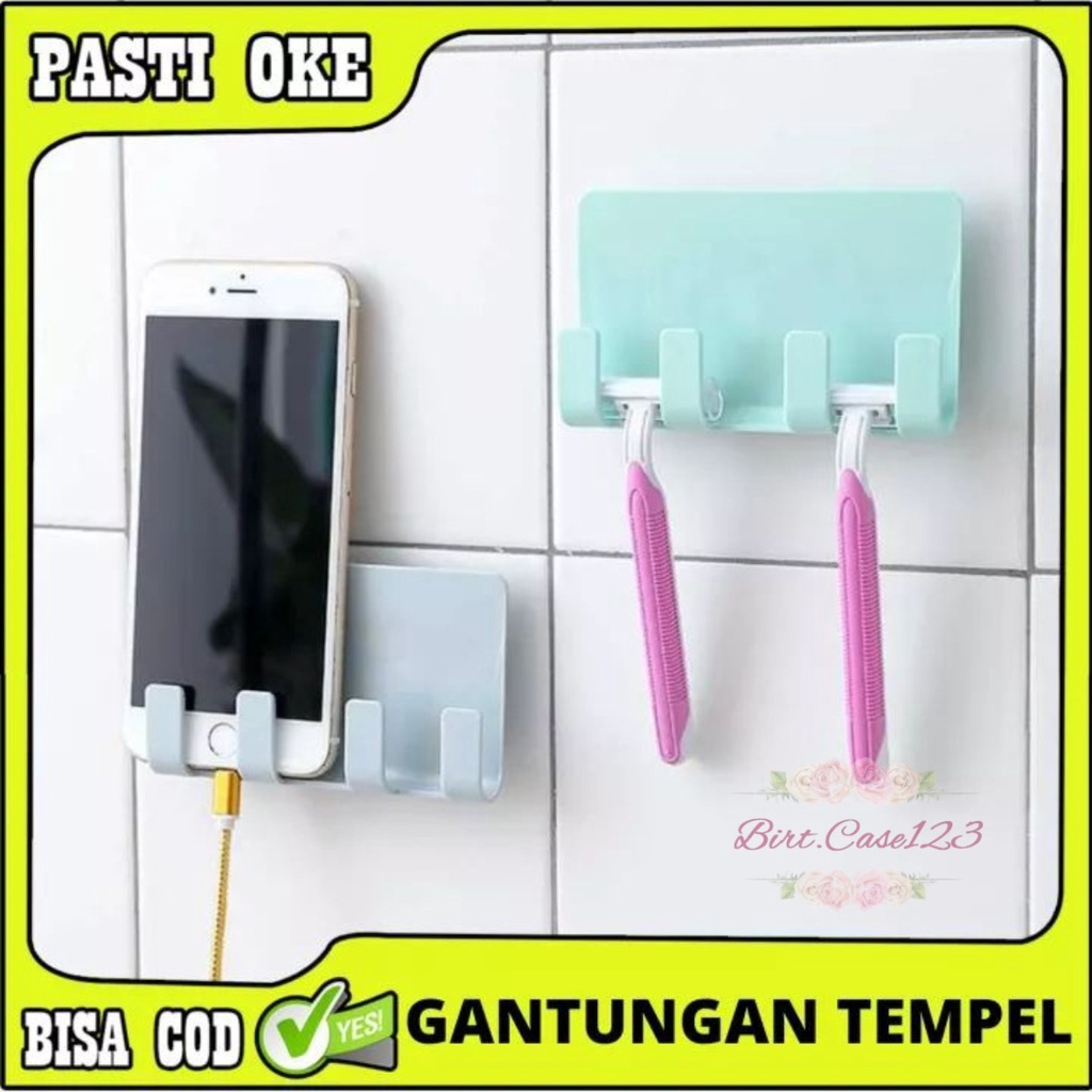 RT108 GANTUNGAN HOOK TEMPEL DAPUR KAMAR MANDI CHARGER HP 4 KAIT SERBAGUNA  BC6350