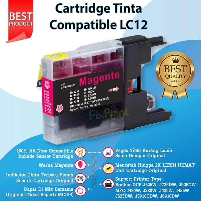 Cartridge Tinta Brother LC400 LC-400 Printer MFC J6710DW J6910DW J430W