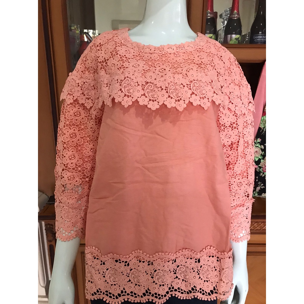 0591 blouse oblong alexuez brukat tebal premium