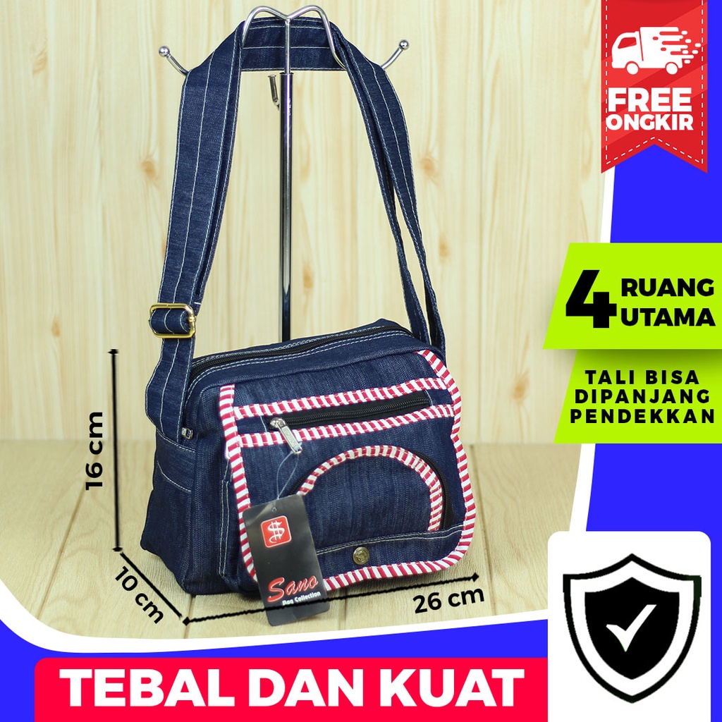 Tas Selempang Cewek Sano Variasi Pink Sling Bag Wanita Trendy Stylish Jahitan Rapi Kuat Bagus Awet