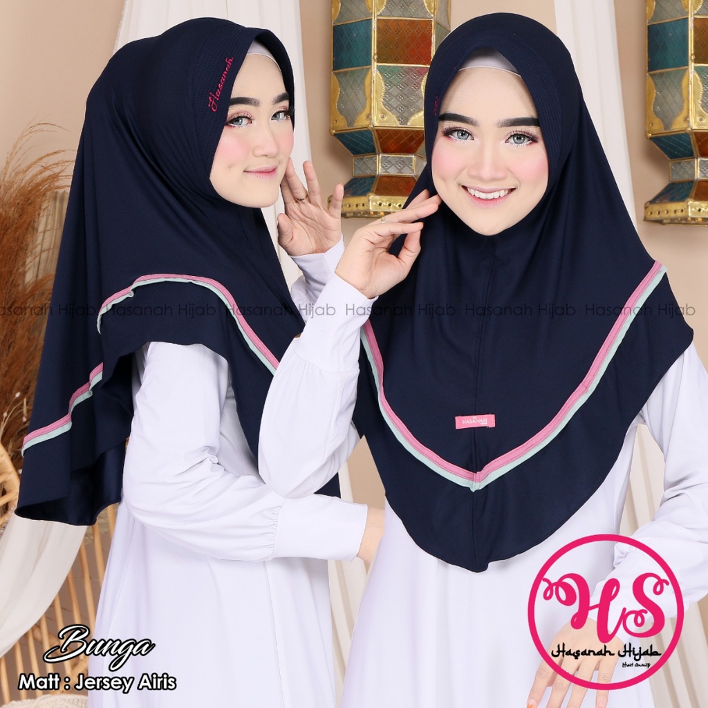 JIBAB INSTAN BUNGA HASANAH HIJAB JERSEY AIRIS