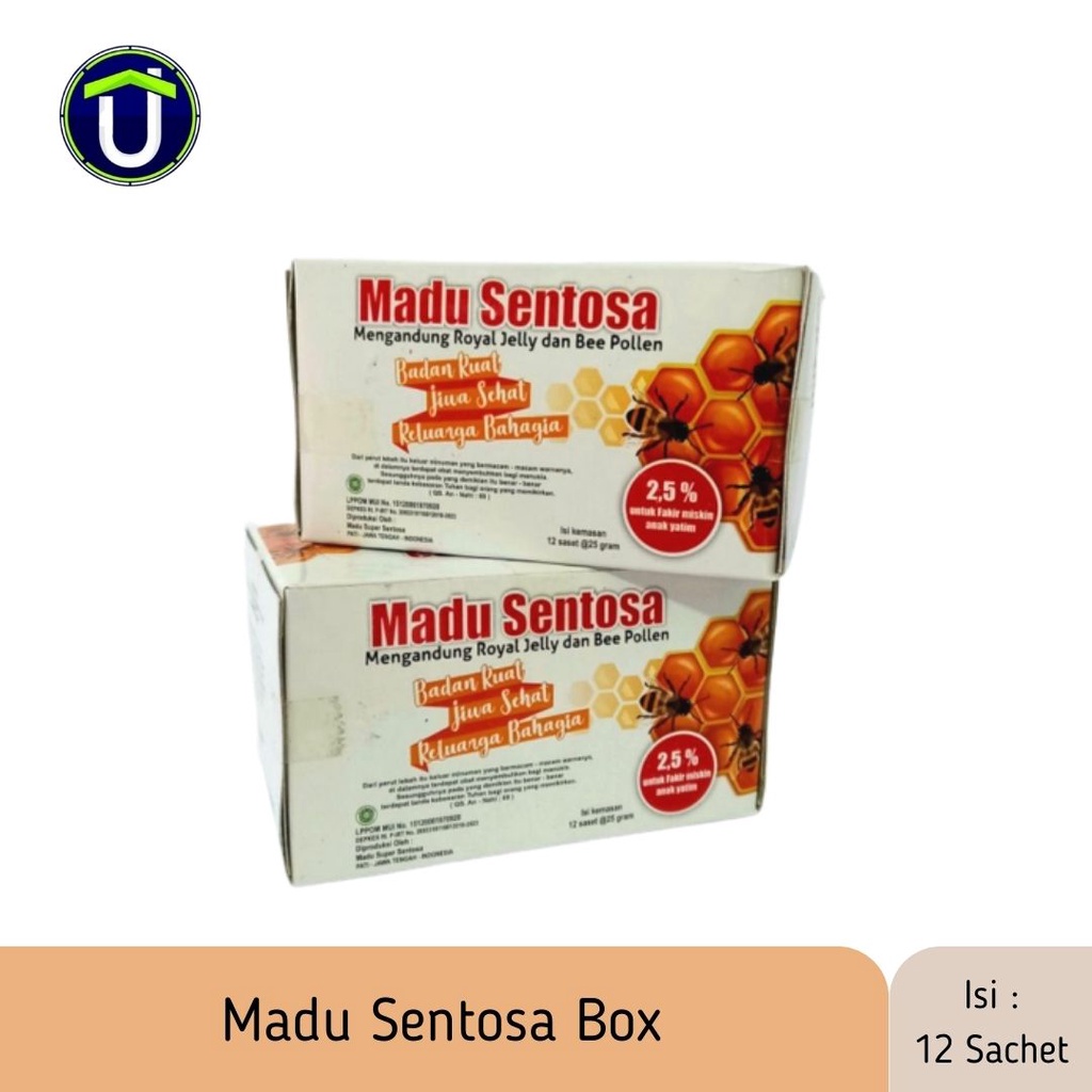 

MADU MURNI ASLI SUPER SENTOSA MENGANDUNG ROYAL JELLY DAN BEE POLLEN MADU SACHET