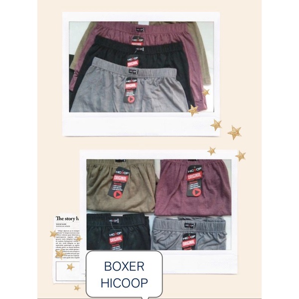 Celana Boxer Pria Hicoop Katun Ukuran M-XL