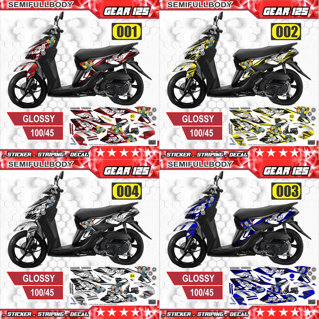 Sticker striping yamaha gear variasi doff semua ready COD Packing Aman