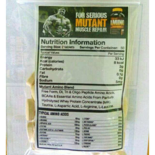 MUTANT AMINO ECERAN - SUPLEMEN FITNESS AMINO ECERAN 100 TABLET