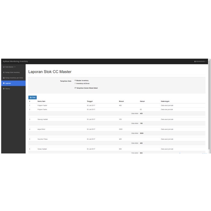 Aplikasi Web Inventory Barang PHP