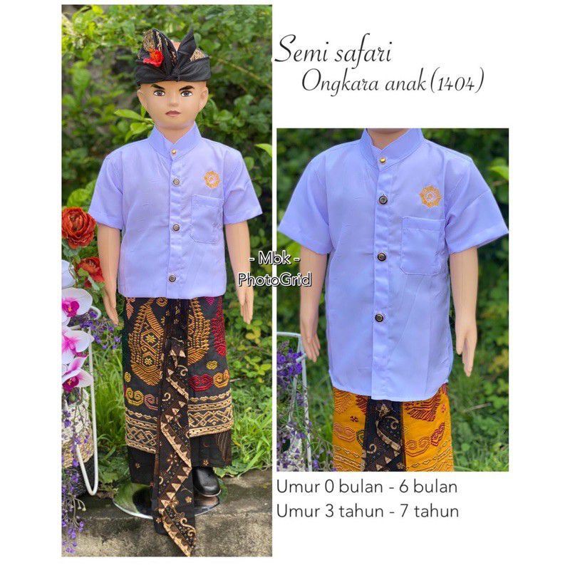Baju Semi Safari Ongkara anak/ baju Bali / baju anak bali