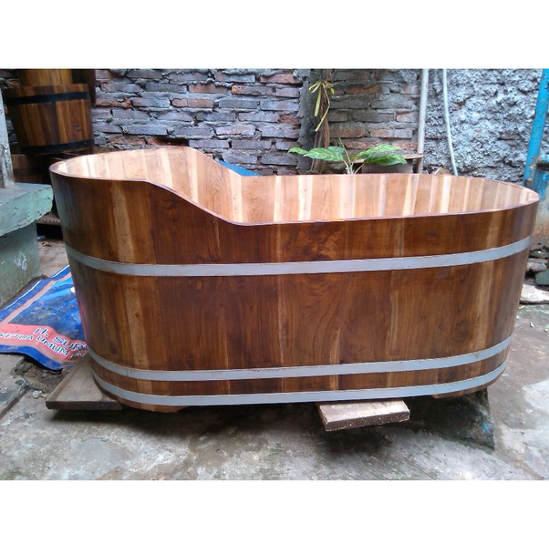 bathtub kayu jati 120x60x60,