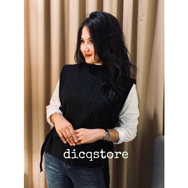 NAILA VEST /ROMPITali Rajut Wanita vb CREW neck Vest Knit Outer / OOTD ROMPI