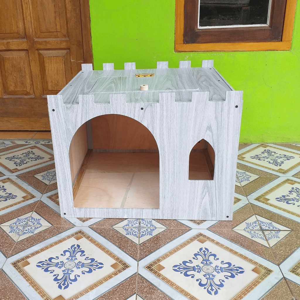 PRODUSEN RUMAH KUCING MURAH TEMPAT LAHIRAN KITTEN UKURAN BESAR / JUMBO KANDANG KUCING KAYU LUCU FULL