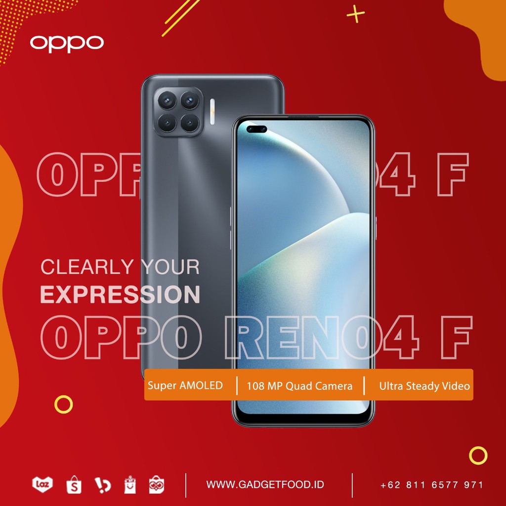HP OPPO RENO4 F RAM 8GB/128GB ORIGINAL GARANSI RESMI SMARTPHONE