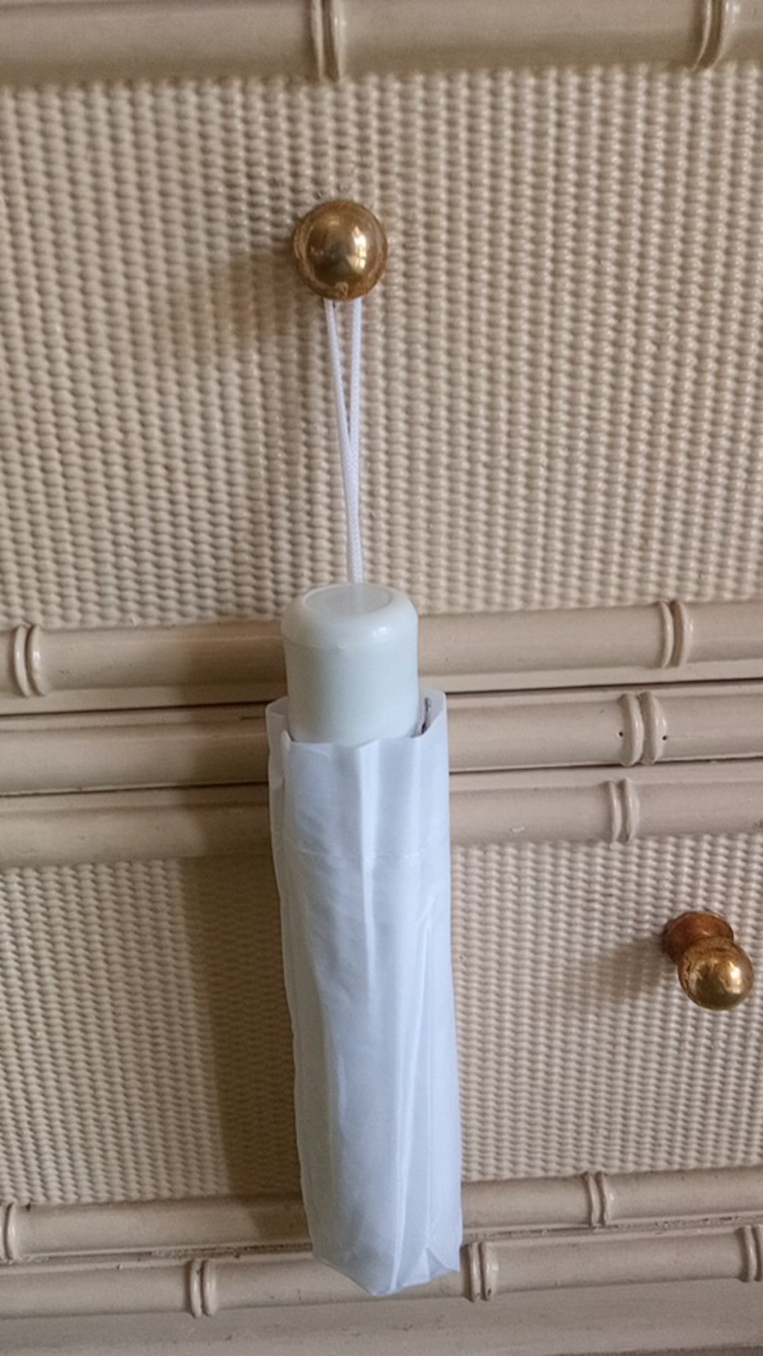 Tabasa Payung Lipat Putih Polos Sablon