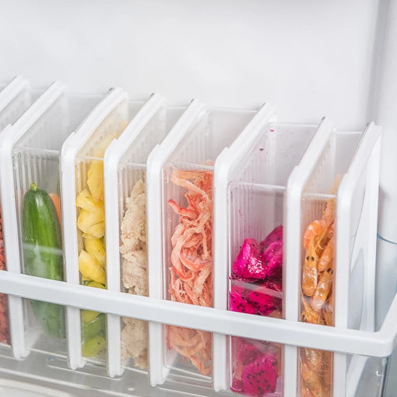 Kotak Penyimpanan Makanan Dengan Tutup Ukuran 450 / 650 / 1000ML Gaya Jepang Untuk Freezer