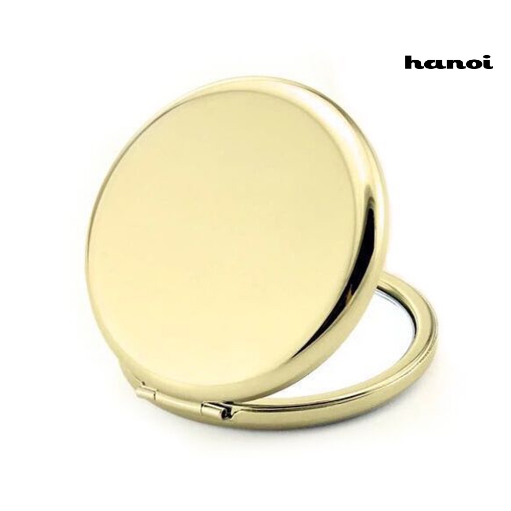 HQTM_Portable Round Metal Double Side Travel Pocket Mirror Women Beauty Makeup Tool