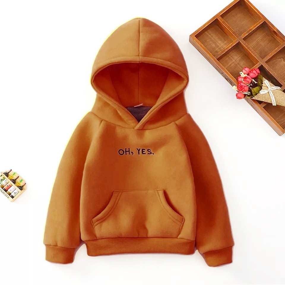 OH YES SWEATER HOODIE ANAK BORDIR / SWEATER HOODIE ANAK TERMURAH