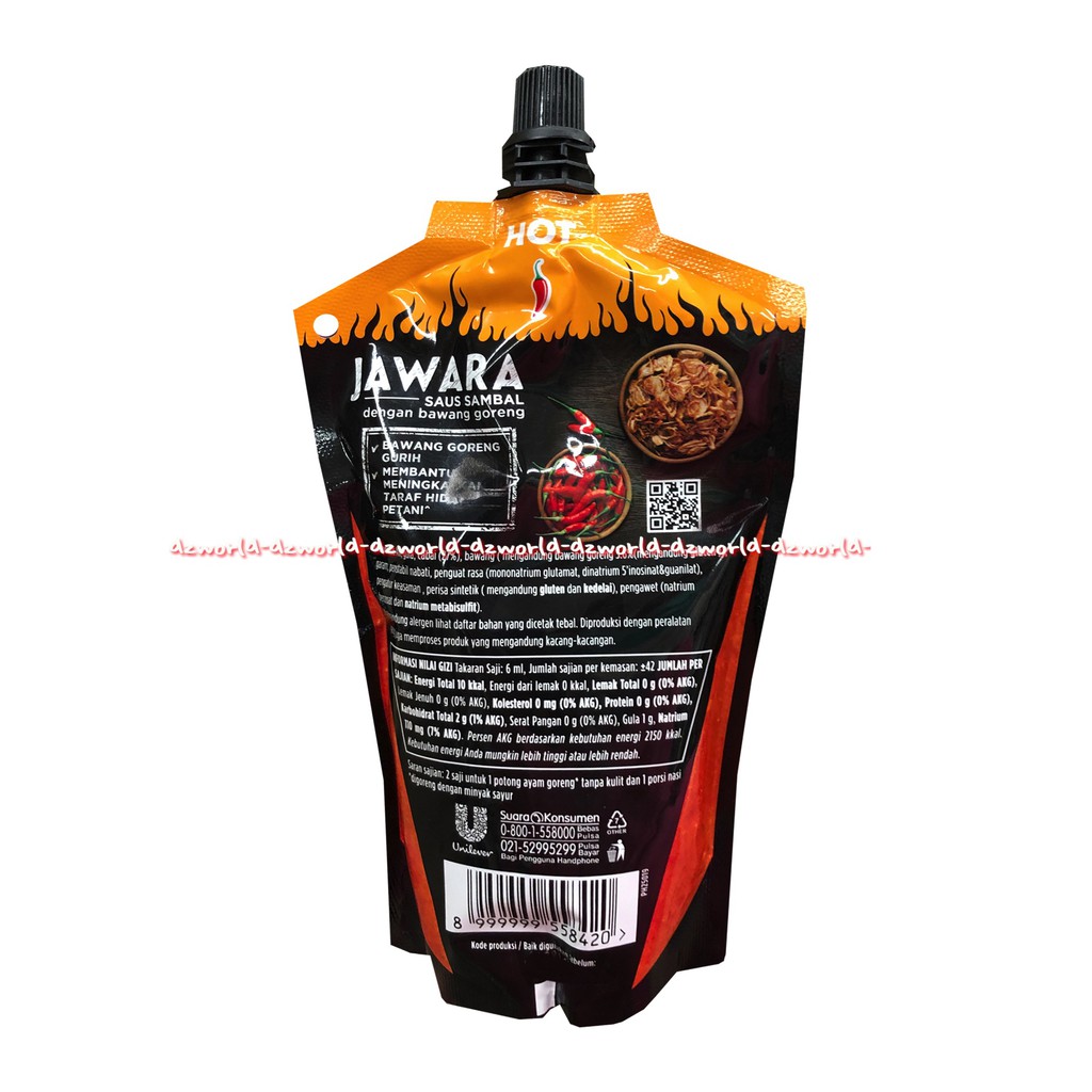 Jawara Saus Sambal Dengan Bawang Goreng 250ml Saos Jawara Tube