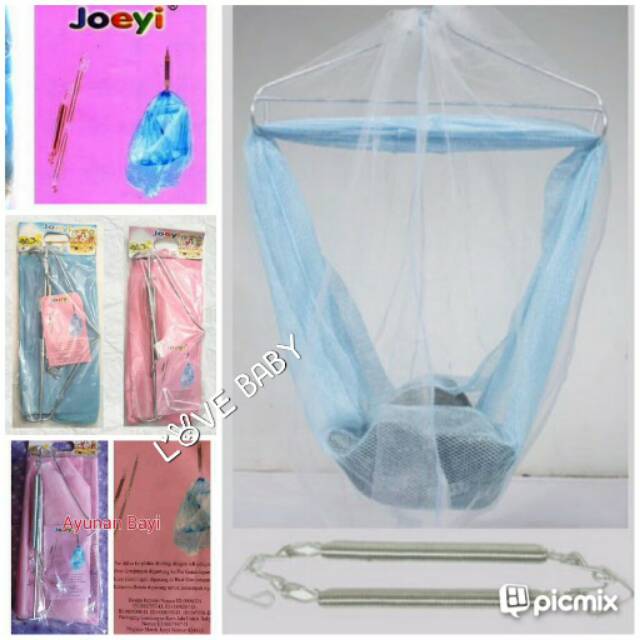 Ayunan bayi set  per 2 dengan kelambu JOEYI / SAKURA