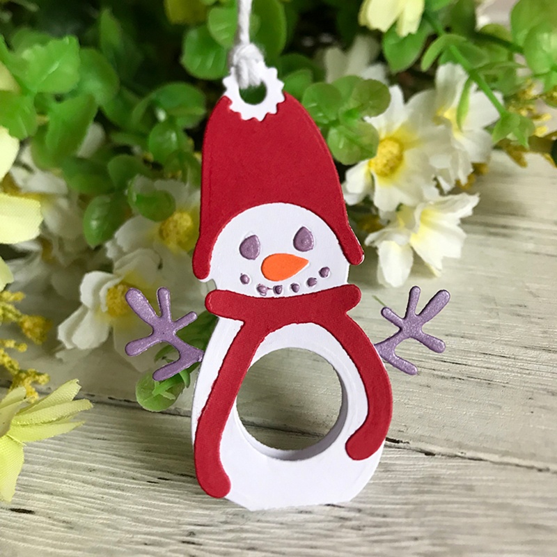 Cetakan Stensil Cutting Dies Motif Snowman Natal Bahan Metal Untuk Scrapbook / Craft DIY