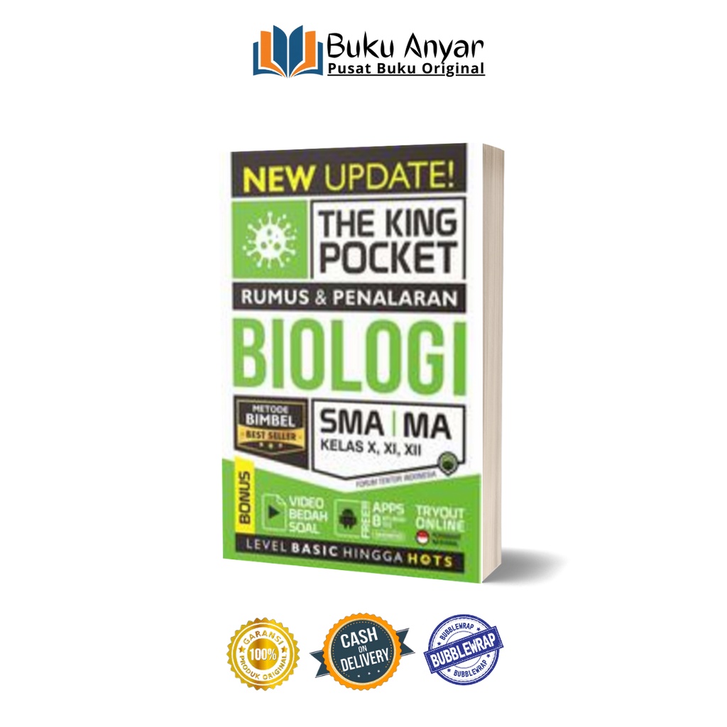 BUKU LATIHAN SOAL DAN RUMUS SMA NEW UPDATE THE KING POCKET MATEMATIKA,KIMIA,BIOLOGI,FISIKA SMA/MA KELAS 10 11 12-BIOLOGI