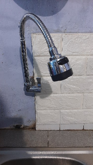 Kran Keran Air Angsa Fleksibel Tembok Sink Minimalis Premium Stainless Cuci Piring Wastafel