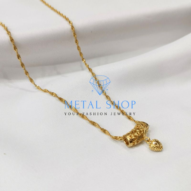 MS - Kalung Rhodium Wanita Motif Love