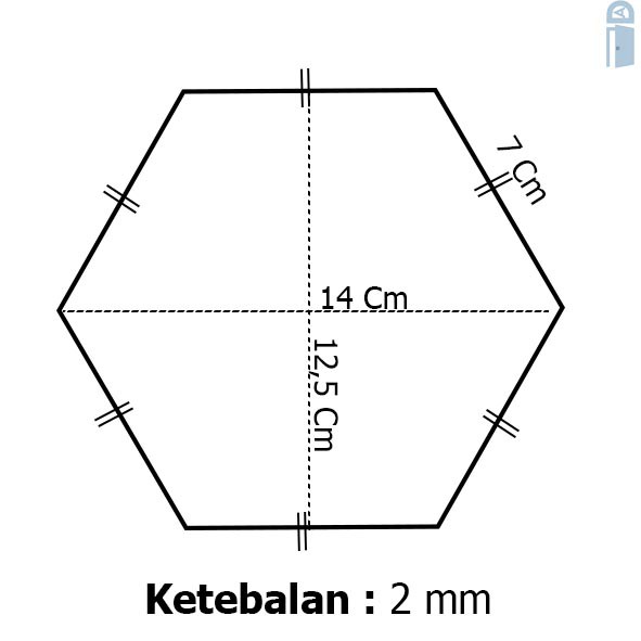 Kaca Cermin Dinding Hexagon/Segi 6 (Cermin Asli)/cermin dinding hexagonal / cermin dinding aesthetic-Size L