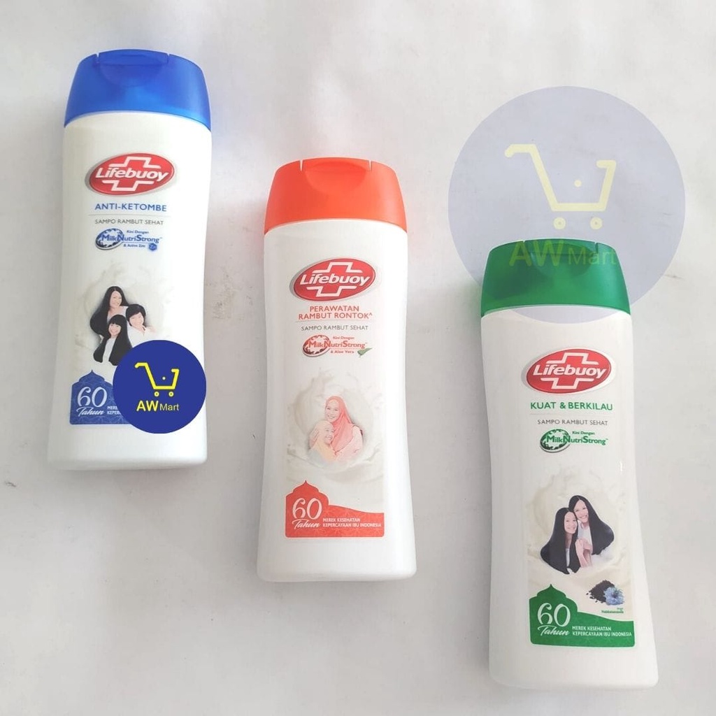 SHAMPO LIFEBUOY BOTOL 170ML- ANTI KETOMBE, KUAT &amp; BERKILAU, PERAWATAN RAMBUT RONTOK