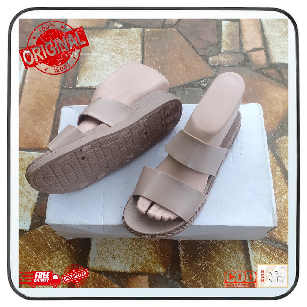 Sandal selop impor bahan karet jelly wanita merk hys ori size 37-41