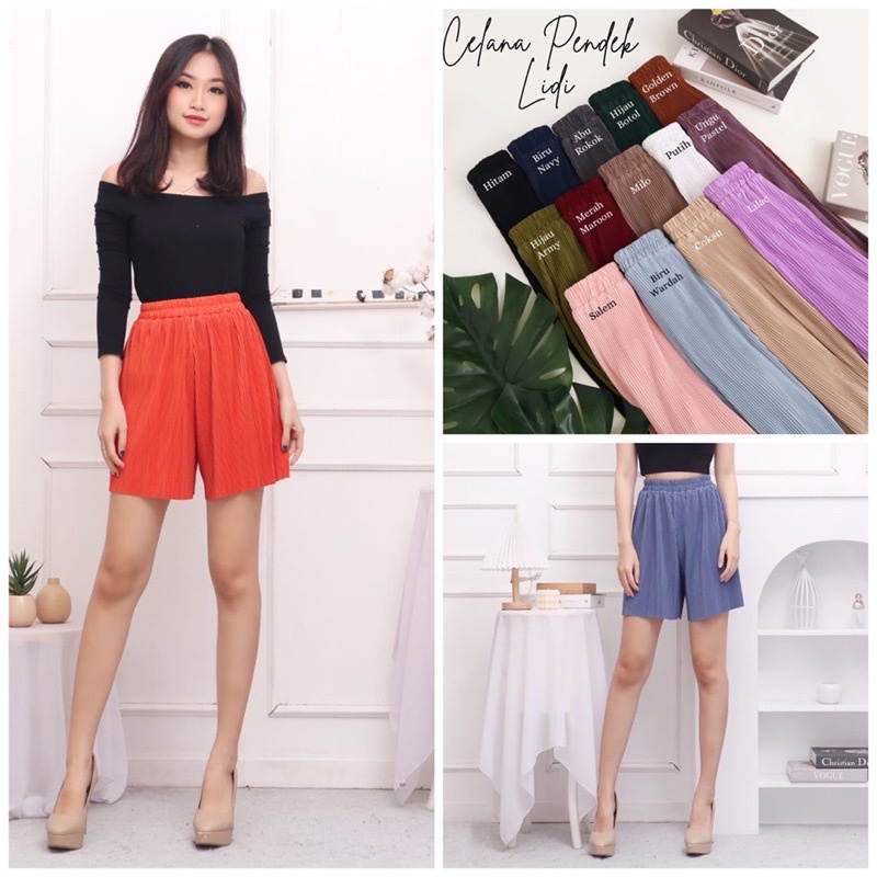 Celana Kulot pendek Kulot plisket pendek daily santai Hotpants plisket Celana pendek murah