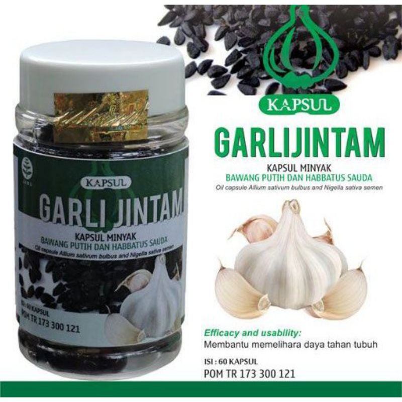 

Garli Jintam / Jintan hitam + minyak bawang putih / Meningkatkan daya tahan tbh/ Penurun tensi