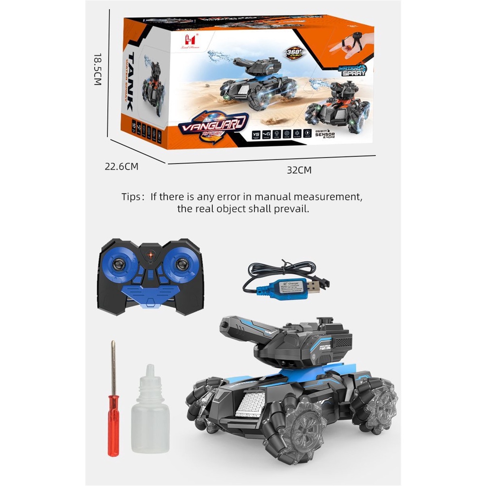 Mobil Remote Control Off Road Stunt Tank Water Canon Bisa Menembakkan Air Berputar 360°