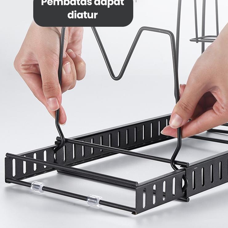 Greenland Rak Tutup Panci Rak Dapur Stainless Steel Rak Tutup Panci Teplon Wajan Talenan Serbaguna H