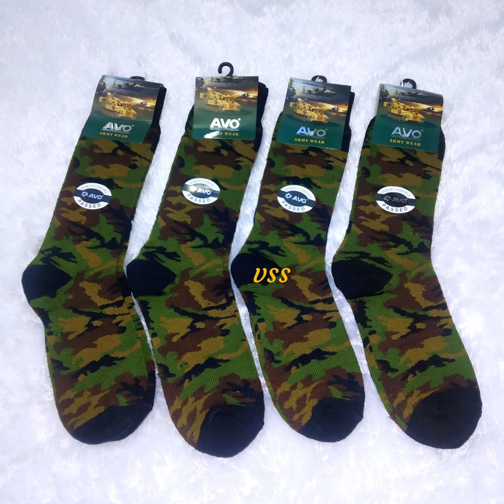 Kaos kaki pria tebal panjang loreng TNI AD premium bahan katun super